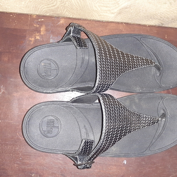 Fitflop Womens Silver Leather Sandals 42EU, 10US - Picture 4 of 5